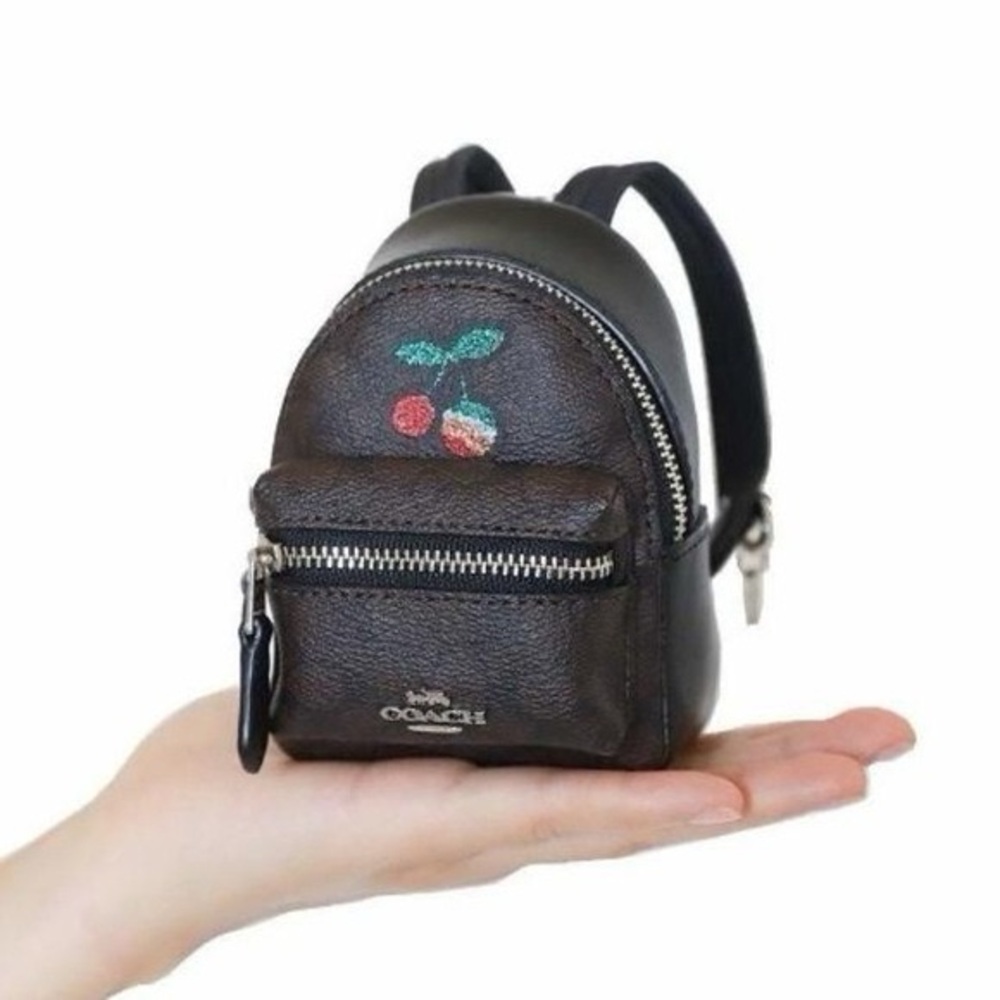 Coach Cherry Mini Backpack Key Chain Bag Charm NWT